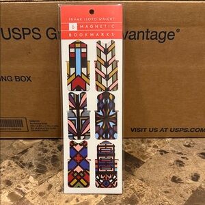Frank Lloyd Wright Geometric Magnetic Bookmarks - Red, Blue, Black NIP